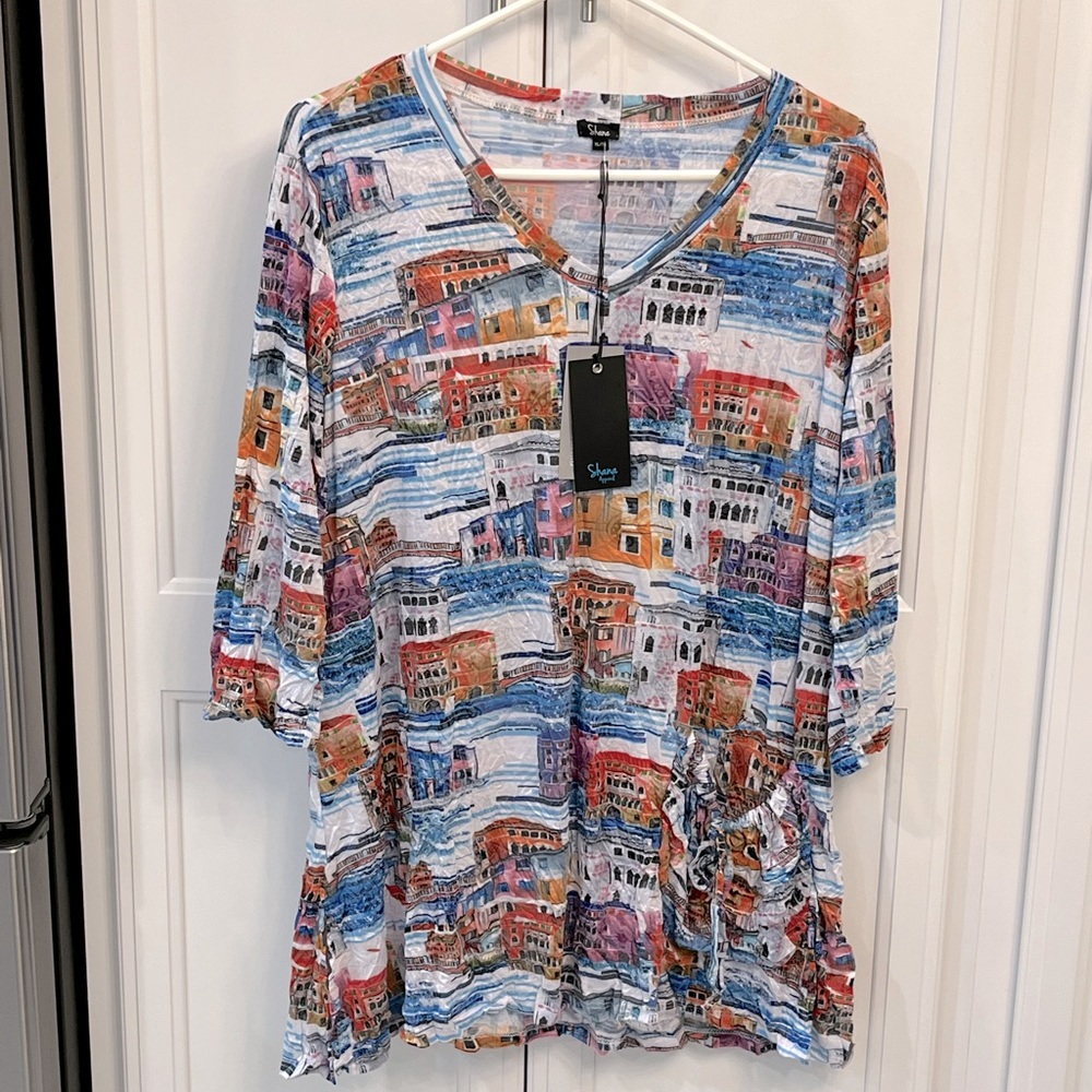 NWT Shana print top XL